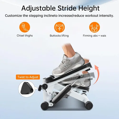 Miniatura 4 de Steppers for Exercise at Home, Mini Stepper with Resistance Bands, Hydraulic Fitness Stepper with LCD Monitor, 360LBS Weight Capacity Portable Stair