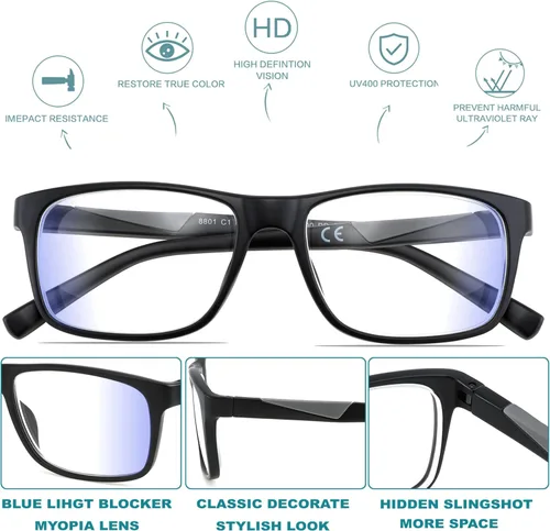 Miniatura 8 de Near sighted Distance Glasses Men,Women NearSighted Vision Driving Eyeglasses,Mens Farsighted Myopia Eye Glass