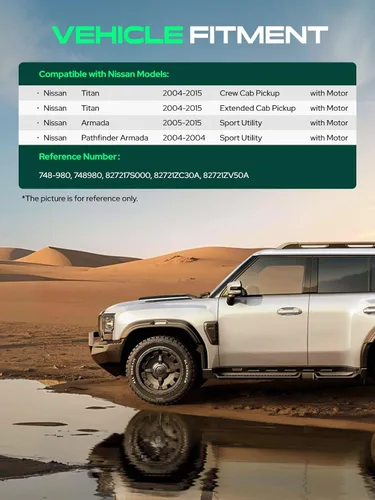 Miniatura 3 de YHTAUTO Elevalunas eléctrico trasero del lado del conductor con conjunto de motor de 2 pines compatible con Nissan Titan 2004-2015 Crew/Extended