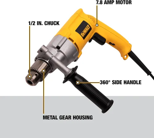 Miniatura 3 de DEWALT Taladro con cable, 7.8 amperios, 1/2 pulgada (DW245)