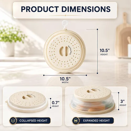 Miniatura 4 de s Cubierta para salpicaduras de microondas, cubierta de microondas para alimentos, tapa protectora de salpicaduras de microondas con asa, cubierta
