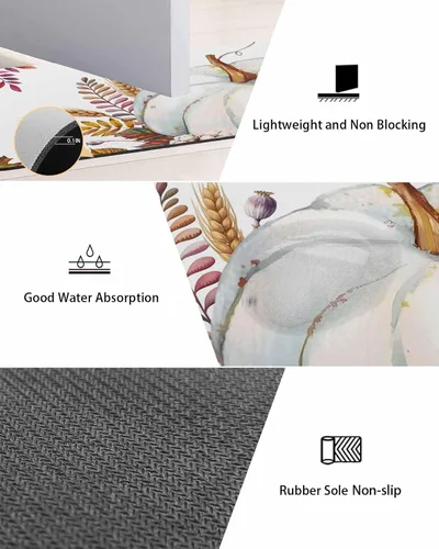 Miniatura 3 de Tapete de baño de calabaza de otoño, antideslizante, de secado rápido y absorbente, de tierra de diatomeas, para fregadero de cocina, lavable