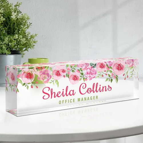 Miniatura 20 de Placa de nombre personalizada para escritorio, regalos de agradecimiento para empleados, placa de nombre de escritorio acrílica personalizada