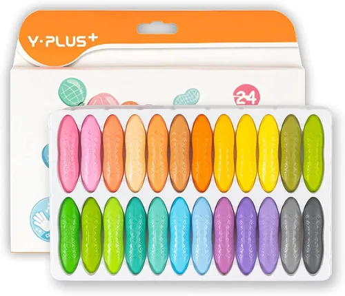 Miniatura 11 de YPLUS Crayones de maní para niños, 12 colores lavables para niños pequeños, crayón no tóxico para bebés de 2 a 4 años, 1-3, 4 a 8, suministros