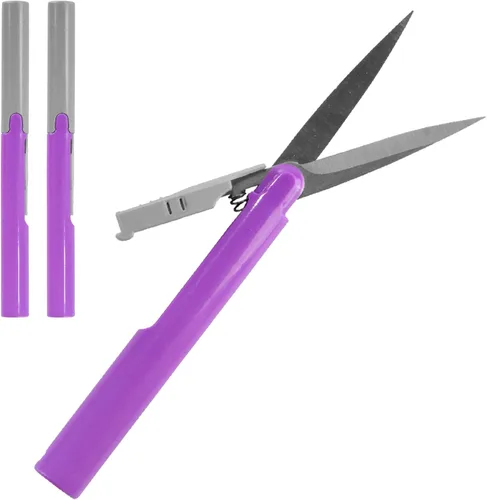 Miniatura 14 de JubileeYarn - Tijeras de viaje portátiles, estilo pluma, color morado, 1 par