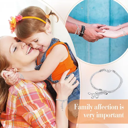Miniatura 6 de MTLEE 2 cadenas de cinco líneas con eslabones de cinco corazones pulsera italiana de cinco líneas con collar de amor de cinco corazones collar