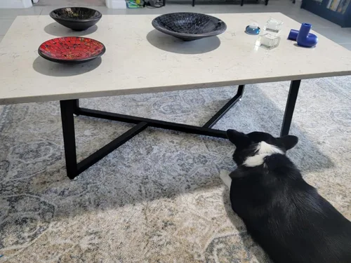 Miniatura 8 de FUSHIAIPTC Patas de metal para mesa auxiliar, base geométrica resistente de 18 pulgadas para muebles de mesa, patas para mesitas de noche, mesa