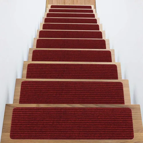Miniatura 3 de Alfombra antideslizante para peldaños de 31 x 31 pulgadas, alfombra de aterrizaje a juego, antideslizante, resistente al deslizamiento, color negro