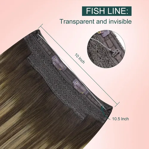 Miniatura 125 de Easyouth Extensión de cabello humano rubio con cola de caballo, extensiones de cabello humano rubio dorado con reflejos rubios, extensiones