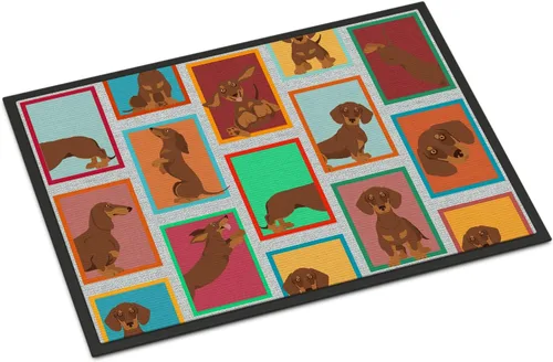 Miniatura 91 de Caroline's Treasures MLM1149MAT - Felpudo rojo Border Collie de 18 x 27 pulgadas, para interiores y exteriores, para entrada, antideslizante, Border