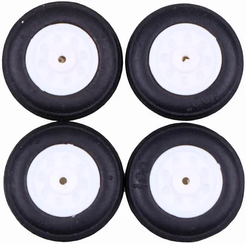 Miniatura 4 de 4pcs 38 mm 1.50" RC eléctrico Avión Plástico Hub PU Negro neumático rueda