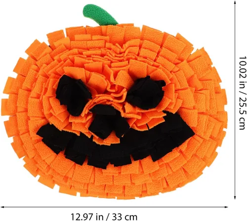 Miniatura 2 de Ipetboom Alfombrilla de olfato de calabaza para perros de raza grande de 13 x 10 pulgadas, forro polar de alimentación lenta para la nariz, juguete