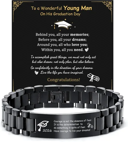 Miniatura 14 de MEALGUET Regalos de graduación para él, pulsera de graduación personalizable, regalo inspirador para graduados universitarios de clase de 2025