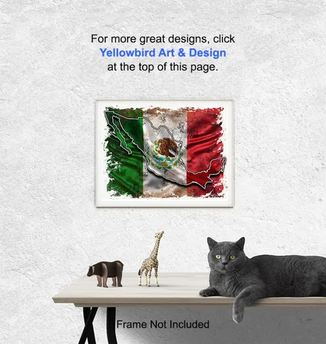Miniatura 6 de Bandera de México, bandera mexicana, regalos de arte de pared mexicano, decoración de pared de arte chicano, bandera artes decoraciones para cuartos