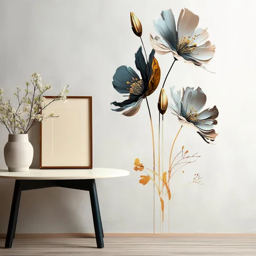 Miniatura 6 de Calcomanía de pared de loto en relieve de estilo chino, calcomanía de pared floral en 3D, removible para despegar y pegar, mural de pared para sala