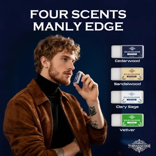 Miniatura 3 de THEMANCODE Colonia sólida para hombres, regalos del día del padre, perfume sólido con sándalo, vetiver, madera de cedro, aromas de salvia, paquete