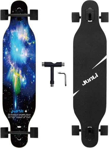 Miniatura 9 de Junli - Patineta Freeride de 41 pulgadas, para skateboarding, estilo libre y pendientes. Pez Océano