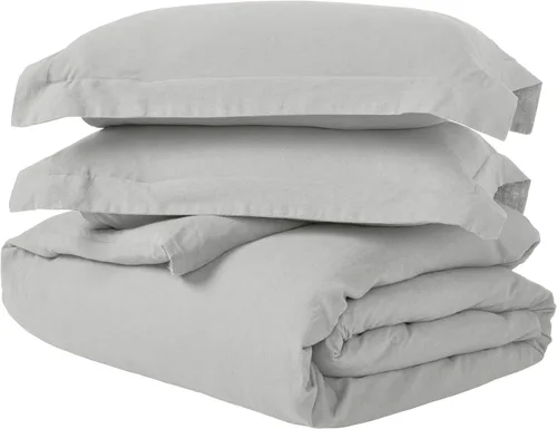 Miniatura 17 de Superior Juego de sábanas de mezcla de lino y algodón, sábanas para decoración del hogar, ropa de cama sólida moderna que incluye 1 sábana bajera