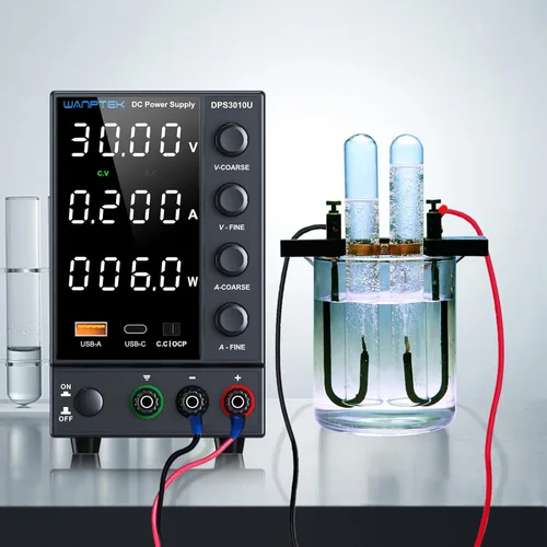 Miniatura 7 de Fuente de alimentación CC variable 0-30V 0-10A, fuentes de alimentación de banco reguladas de conmutación ajustable con codificador grueso y perilla