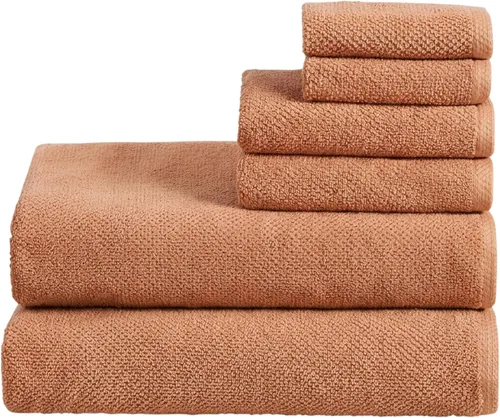 Miniatura 63 de Great Bay Home - Juego de 4 toallas de baño de 54x27, 100% algodón - Toallas absorbentes, de secado rápido y duraderas para decoración del baño