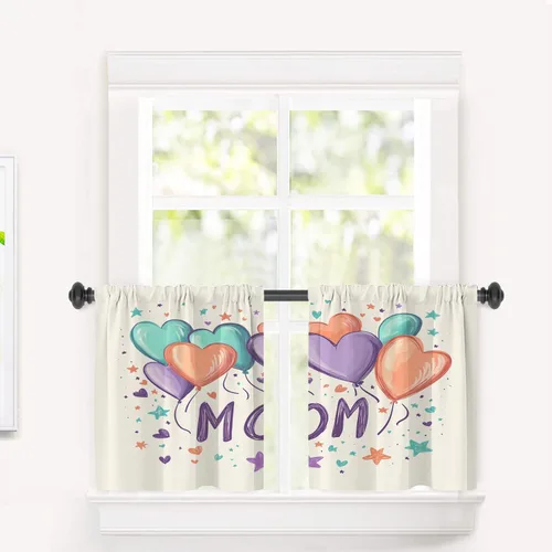 Miniatura 11 de Cortinas opacas de poliéster multicapa para cafetería, con diseño de diamantes, 2 unidades, 26 x 24 pulgadas