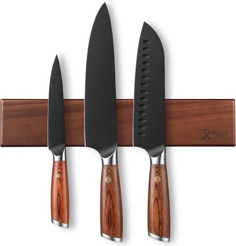 Miniatura 10 de Juego de cuchillos de cocina, 3 piezas japoneses de acero inoxidable de alto carbono, cuchillos de cocina de chef profesional ultra afilados Santoku