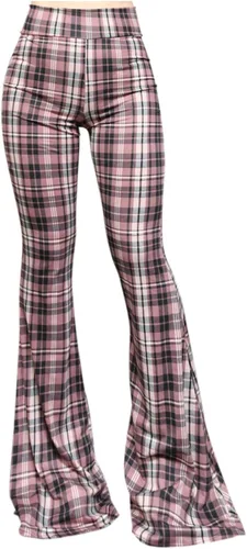 Miniatura 99 de ShopMyTrend - Pantalones de yoga largos con piernas anchas y acampanadas estilo palazzo, con cintura alta, para mujer