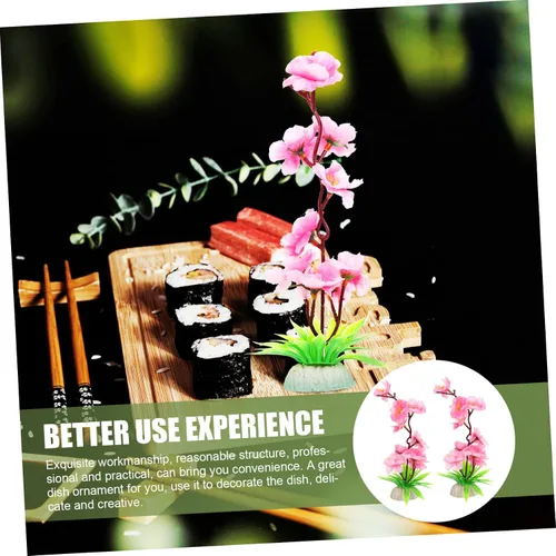Miniatura 8 de 5 sets Exquisito plato de flores japonesas para sushi decorativo frío plato flor adorno flor falsa decoración 2 piezas x 5
