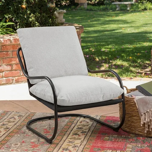 Miniatura 11 de Peace nest Silla decorativa moderna, sillón tapizado suave con marco de metal resistente, cómoda silla de descanso para sala de estar, dormitorio