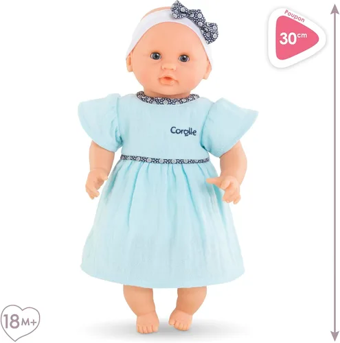Miniatura 6 de Corolle Bébé Calin Maud - Muñeca bebé niño suave de 12" con aroma a vainilla, atuendo azul y ojos para dormir para niñas de 18 meses en adelante