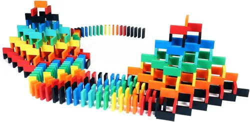 Miniatura 7 de Bulk Dominoes Pro-Domino Kit Juego de dominó, juguetes pequeños STEM STEAM, juegos familiares para niños, juguetes y juegos para niños