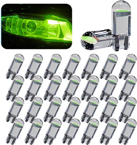 Miniatura 12 de Paquete de 30 bombillas LED para coche 194, 0.36W 12V T10 6000K luces interiores, bombillas LED COB 168 2825 W5W cuña, reemplazo universal para luz