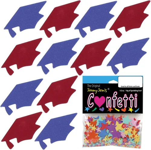 Miniatura 40 de Confetti Grad Cap Negro, Azul Marino Combo - 2 bolsas de media onza (1 oz)
