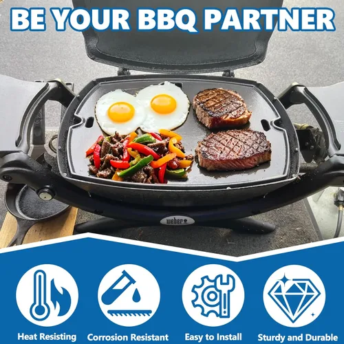 Miniatura 5 de Safbbcue 7583 - Plancha de hierro fundido de 21.5 pulgadas para Weber Q2200 Q2000 Q2400 Q200 Q220 Q240 Series Placa de parrilla de gas para Weber