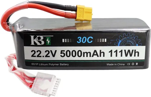 Miniatura 7 de KBT 2S 7.4V LiPo - Batería de alta tasa de descarga, 40C (burst 80C) 5000mAh batería recargable de polímero de litio con enchufe en T para coche RC