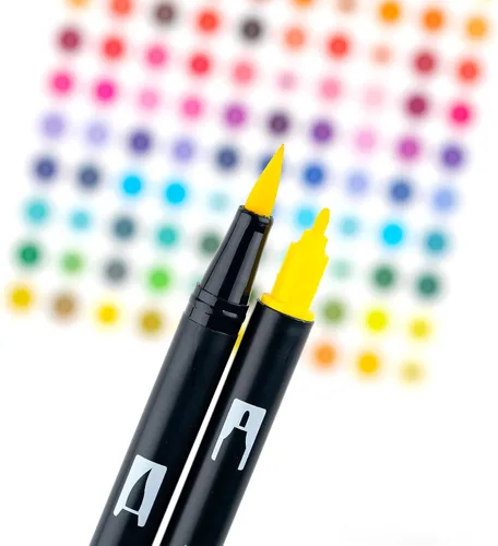 Miniatura 6 de Tombow 56238 Marcadores artísticos de doble pincel, limón Squeezy, paquete de 6. Marcadores mezclables, con pincel y punta fina