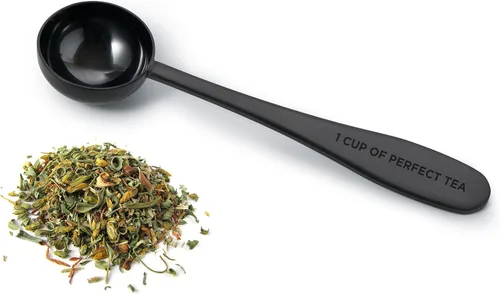 Miniatura 6 de Cuchara de té de hojas sueltas medida Una taza de té perfecto Cuchara de acero inoxidable (azul de los años 50)