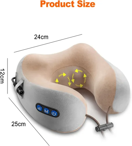 Miniatura 7 de Ergocar Almohada de masaje masajeador de cuello para aliviar el dolor muscular cervical en forma de U, almohada de masaje para aliviar el estrés