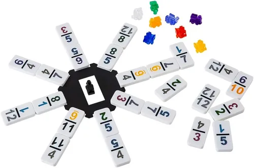 Miniatura 4 de Homwom - Juego de Mexican Train Dominó, carretas hasta el número 12 con caja de aluminio