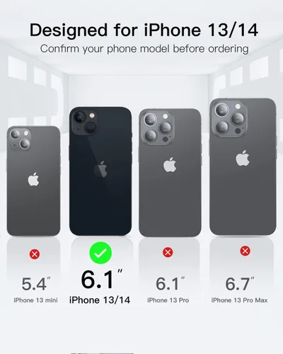 Miniatura 2 de Funda tipo cartera para iPhone 13/iPhone 14 con tarjetero [funda de cuero de alta calidad] [bloqueo RFID]