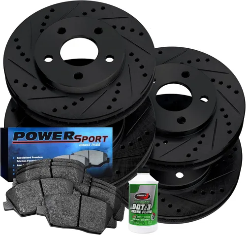 Miniatura 20 de BRAKELABS POWERSPORT Kit de frenos traseros y rotores Pastillas de freno traseras Rotores y pastillas de freno, pastillas y rotores de freno