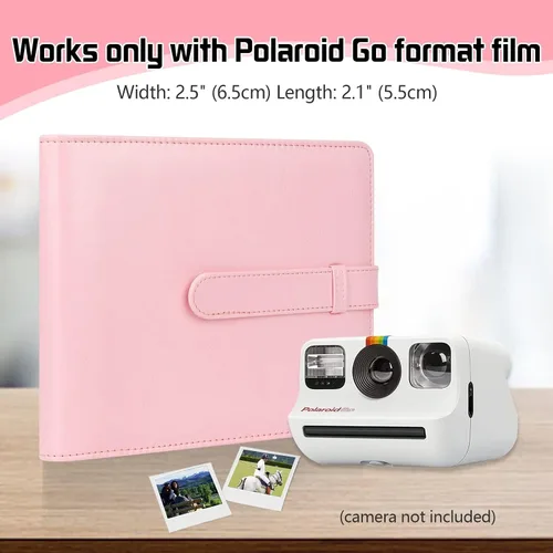 Miniatura 2 de Álbum de fotos de 256 bolsillos para cámara Polaroid Go Everything Box y película instantánea, álbum de fotos Polaroid Go (rosa)