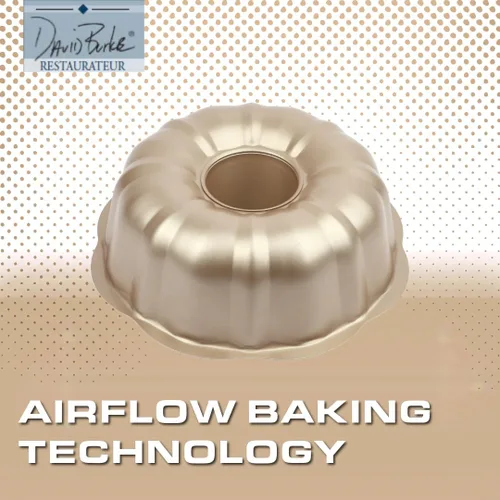 Miniatura 3 de David Burke Molde para hornear estriado de 9" - Molde para pasteles Bundt de acero al carbono - Bronce