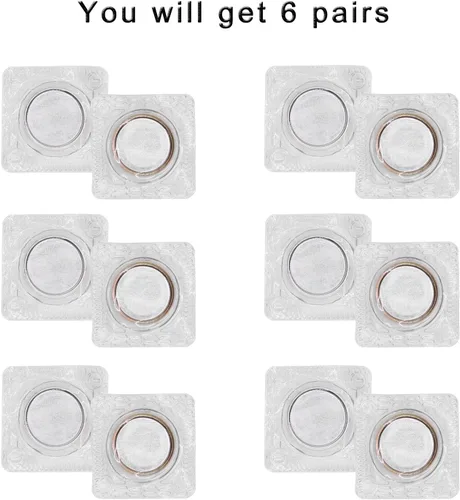 Miniatura 4 de Betoplin 20mm 13/16" Broches magnéticos para coser, cierres magnéticos ocultos de PVC para bolsos, ropa, bolsos de mano