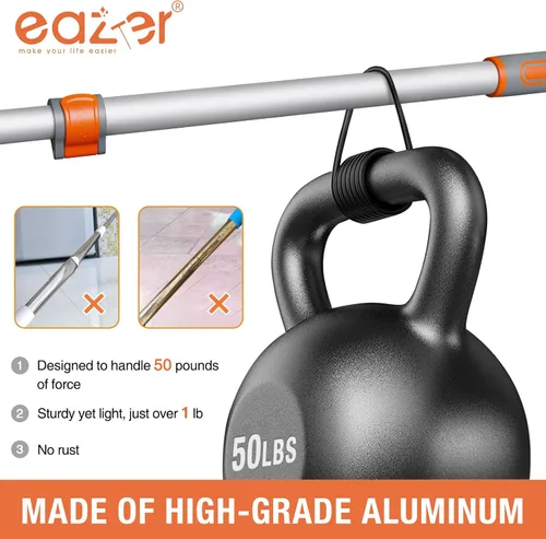 Miniatura 9 de Eazer Escoba de rasqueta para suelo: cepillo de limpieza de servicio pesado con poste de aluminio extensible de 50.3' y hoja de goma para cocina