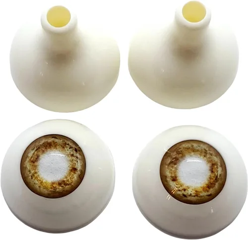 Miniatura 17 de Par de ojos realistas de acrílico redondo tamaño real para accesorios de Halloween, máscaras, muñecas o osos, 1.024 in (marrón claro)