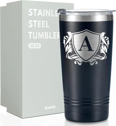Miniatura 27 de Onebttl Regalos personalizados para hombres con iniciales, vaso de viaje con monograma para él, tazas de café personalizadas, regalos únicos