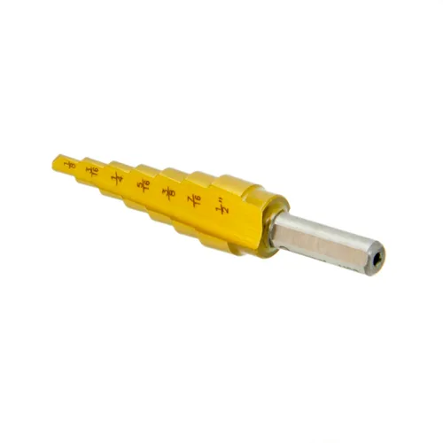 Miniatura 3 de Juego de brocas escalonadas de acero de alta velocidad de titanio - Broca escalonada Unibit para metal, resistente (1/8 a 1/2 pulgadas)
