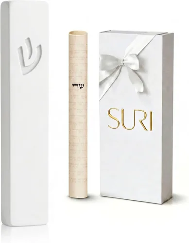 Miniatura 11 de SURI Mezuzah para puerta con pergamino - Funda moderna de mezuzá de 6 pulgadas con desplazamiento no Kosher incluido, se adapta a rollos de hasta 5