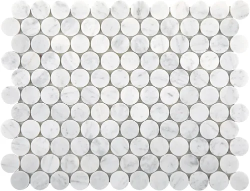 Carrara - Mosaico de mármol blanco, pulido, mosaico de mármol blanco Carrara para cocina, baño, pared, suelo, ducha, 5 hojas, hexagonal de 2 pulgadas